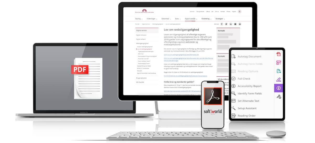 illustrationsbillede af forskellige skærme og enheder